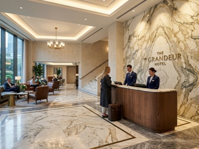 Mármol frente a cuarzo para proyectos hoteleros y comerciales