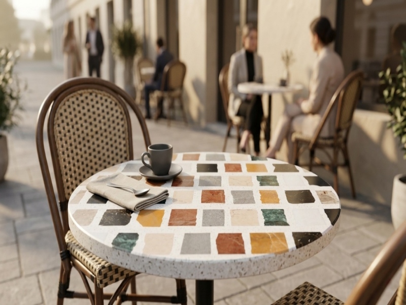 Proyecto de baldosas compuestas de terrazo y mármol | Superficies de diseño de Aoli Stone