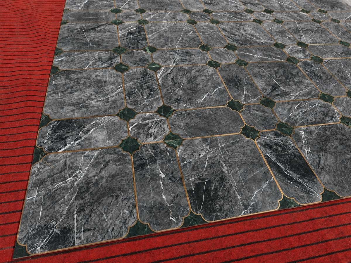 grey-marble-medallion-floor-copper-detail