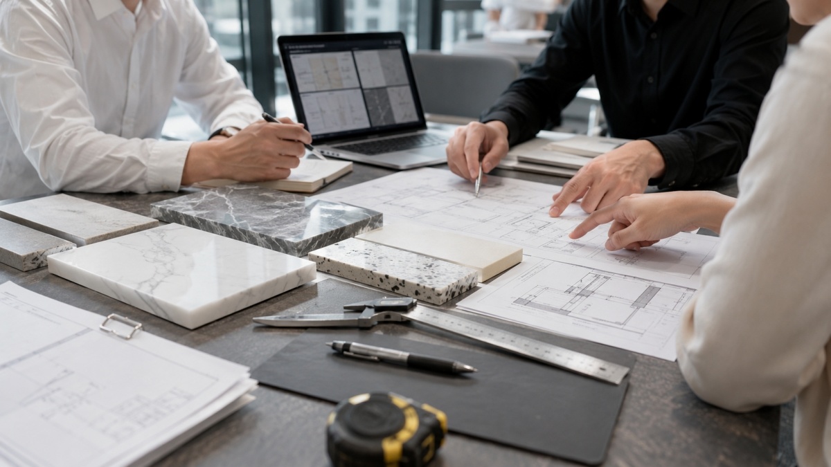 Cut to size stone quotation review with drawings samples and edge details 