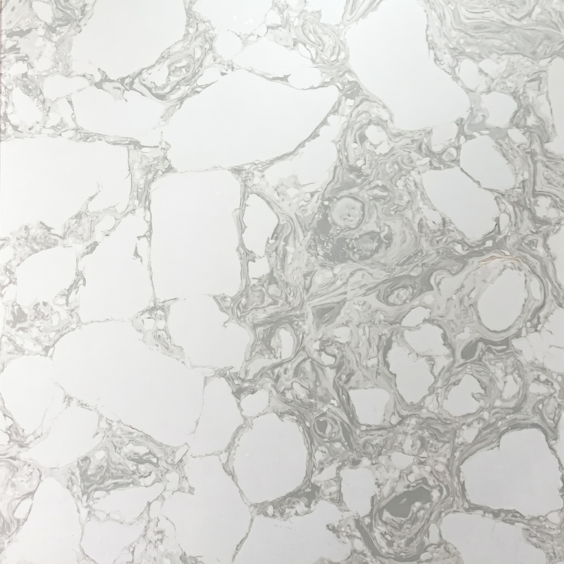 Fendy White Artificial Marble with light grey veining for interior project