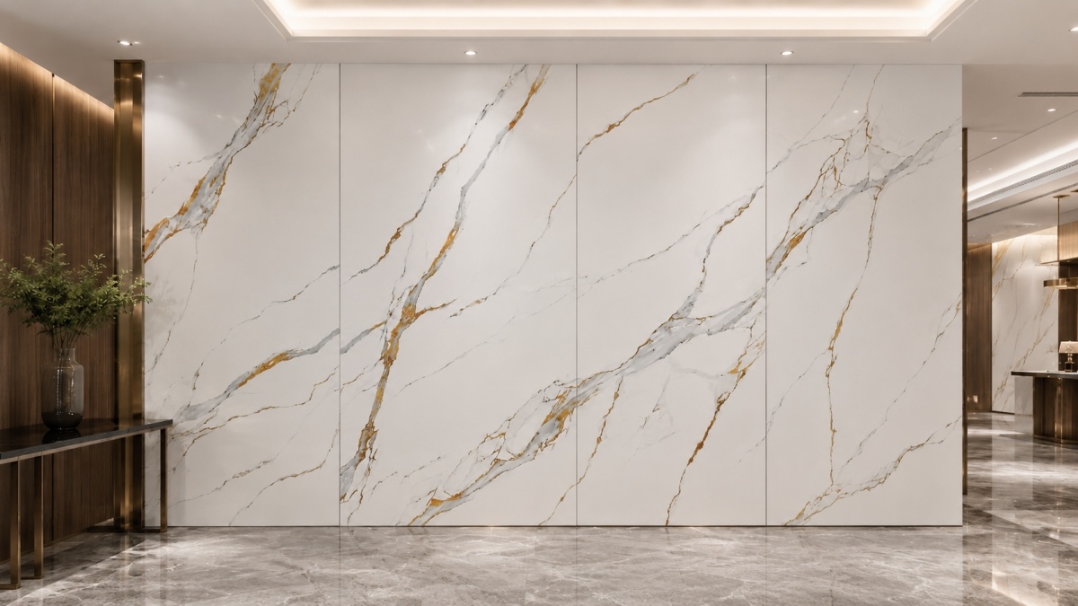 calacatta-gold-printed-slab-commercial-lobby-wall Calacatta Gold printed slab for commercial lobby wall decoration