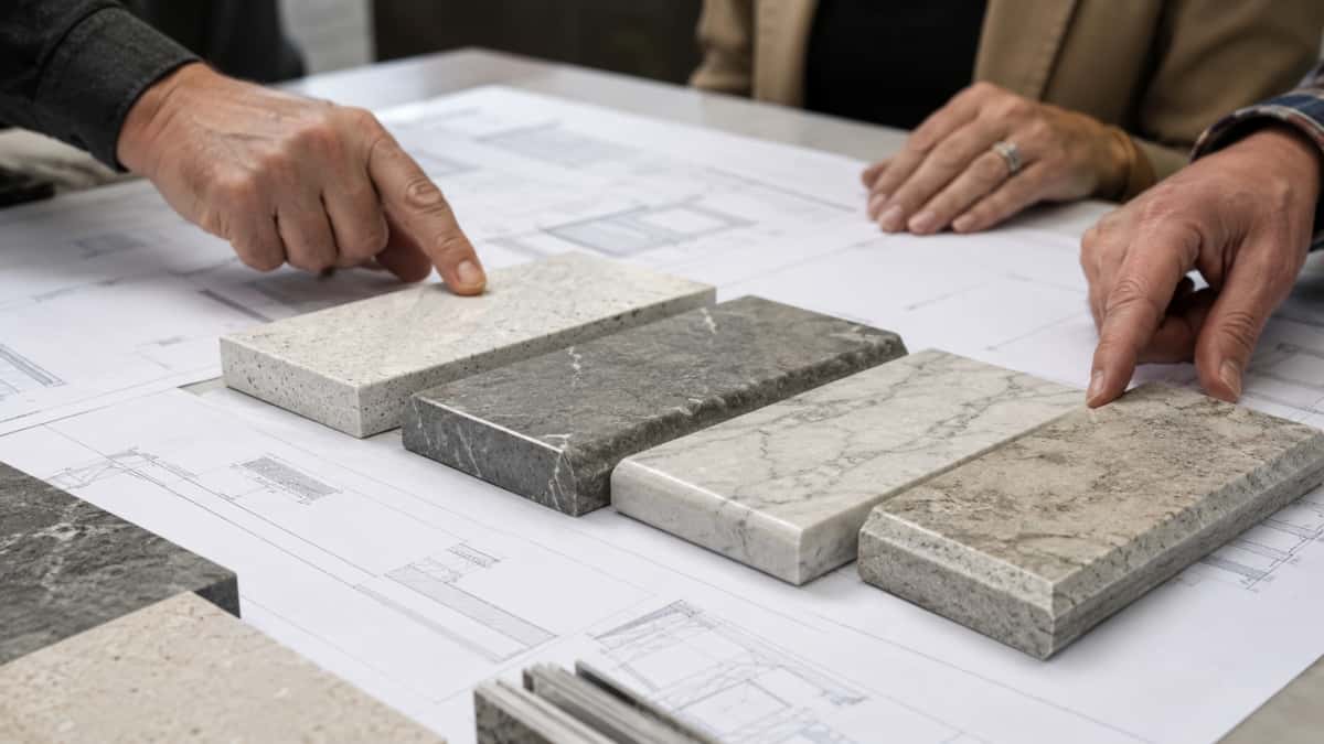 Stone edge detail confirmation before fabrication