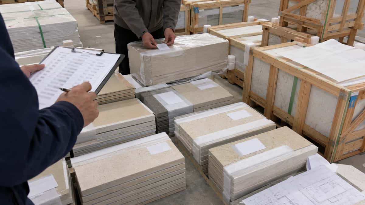  Phased stone delivery batch control and label management for cut-to-size project materials