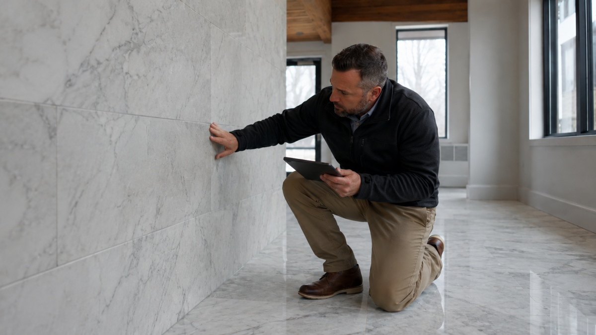 stone-project-handover-details-photo-record Stone project handover details recorded with photos checklist and installed stone surface inspection