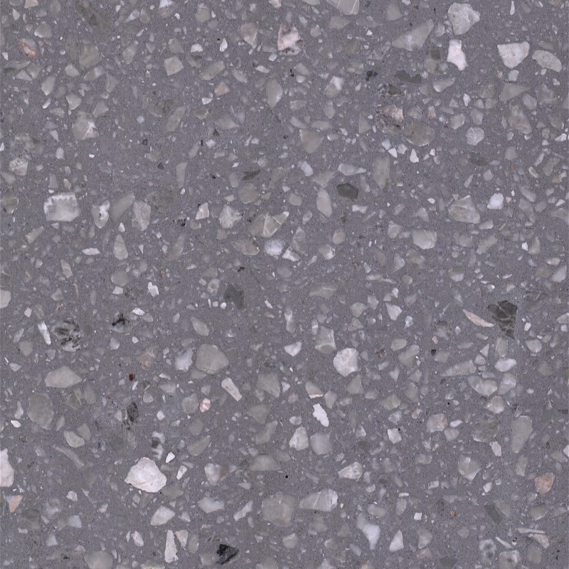 Anna Grey terrazzo with smoky-grey and off-white mixed aggregates used for interior